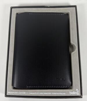 Bellroy Black Leather Cover for 1 or 2 Passports Multiple Cards & More